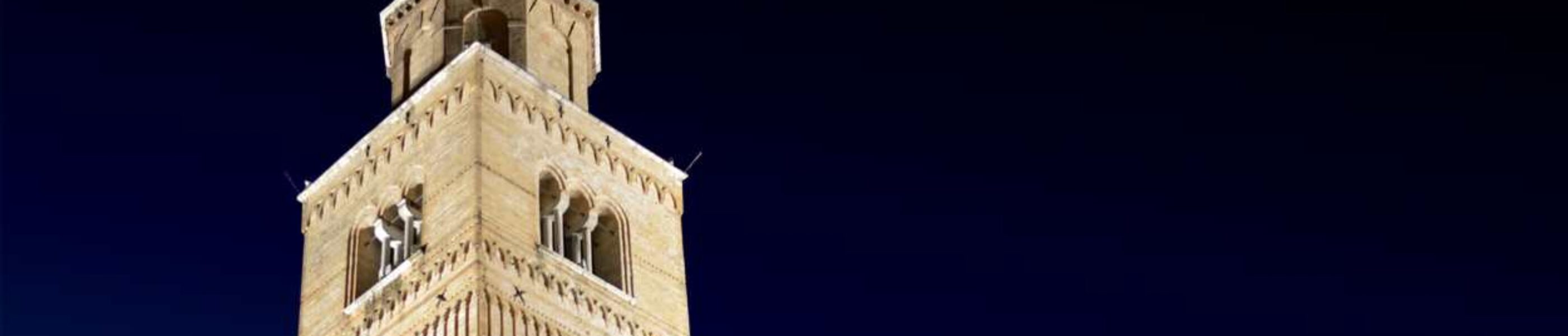 Pordenone St. Mark's Bell Tower night view - building lighting design