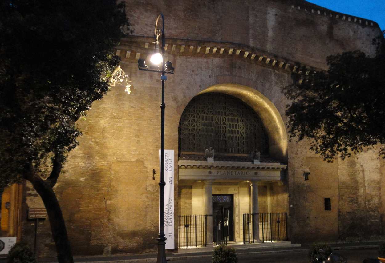 Baths of Diocletian I Segreti del Cielo Cascella Exhibition main entrance - museum lighting design