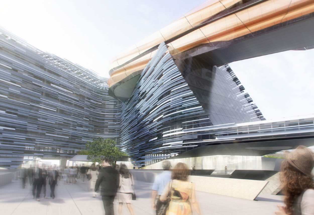 Italy San Donato ENI Headquarters square - architectural lighting