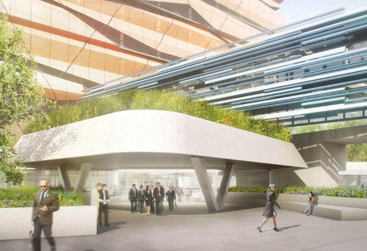 Italy San Donato ENI Headquarters external view - architectural lighting