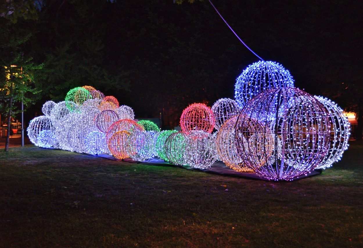 Italy Bergamo Routes EXPO 2015 night view - led light design