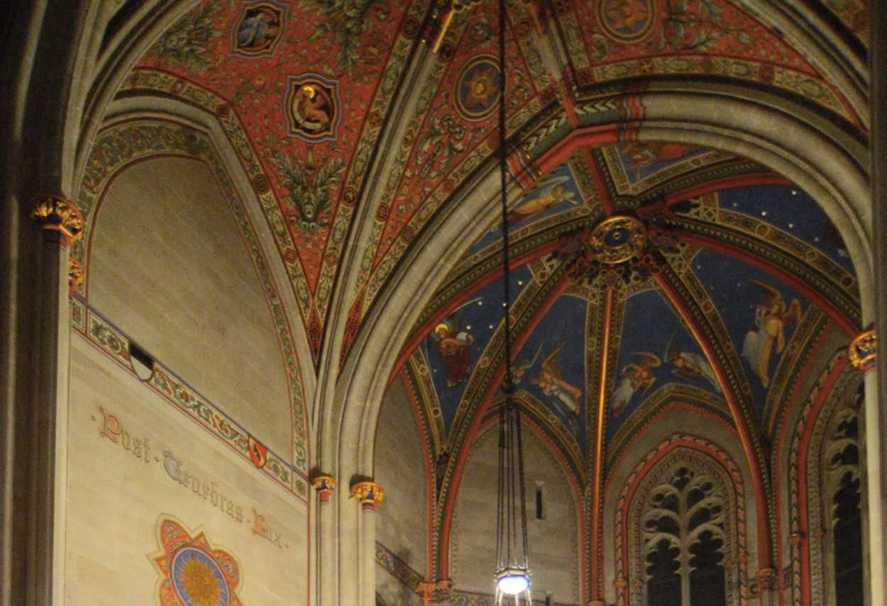 Geneva Saint-Pierre Cathedral frescoed ceiling- museum lighting design