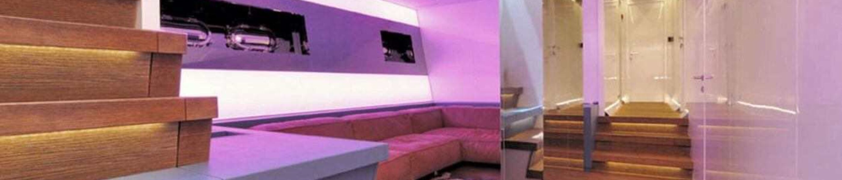 Yacht Mangusta 130 MAO internal view - retail lighting design