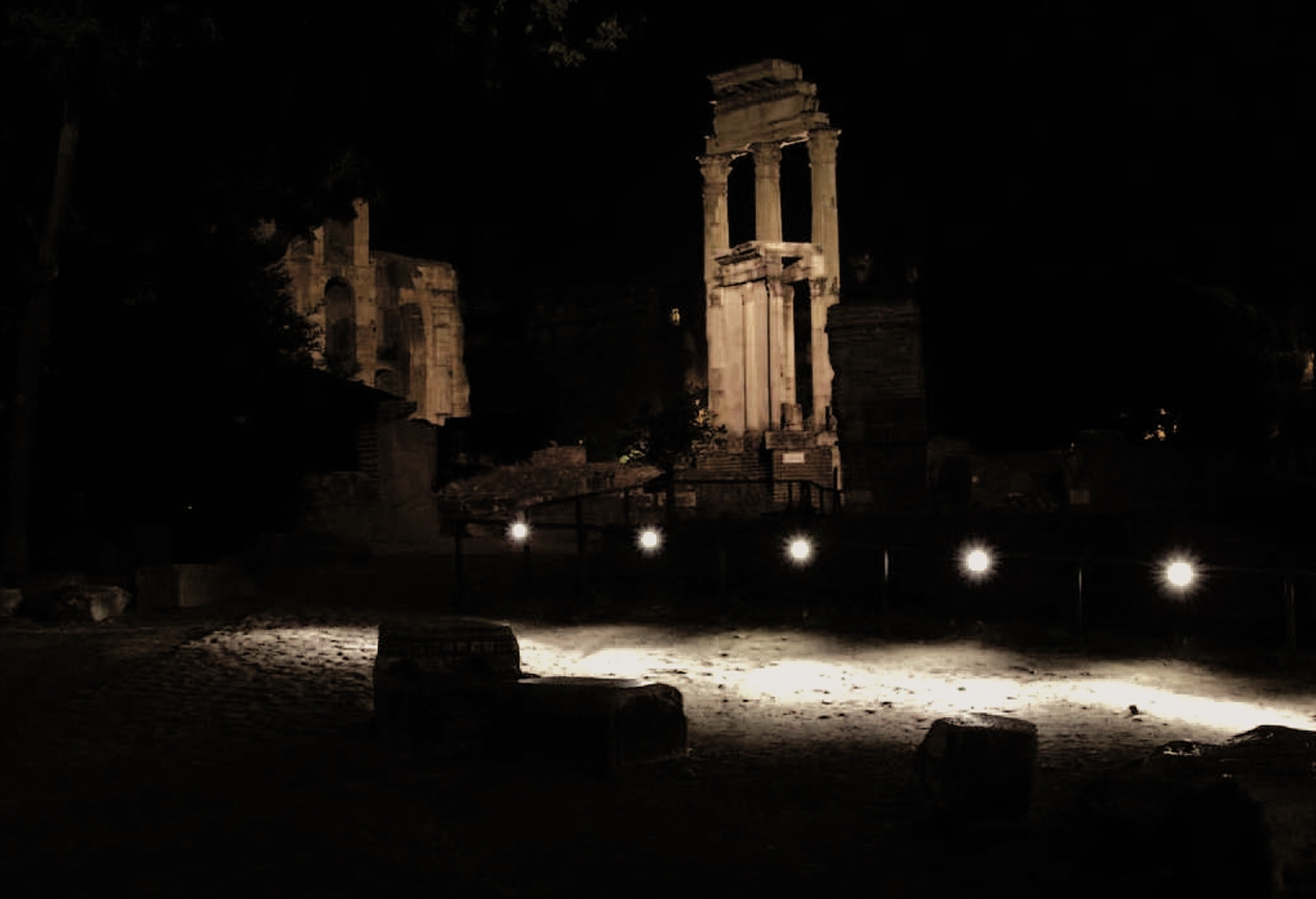 Rome Imperial Forums night view - museum lighting design