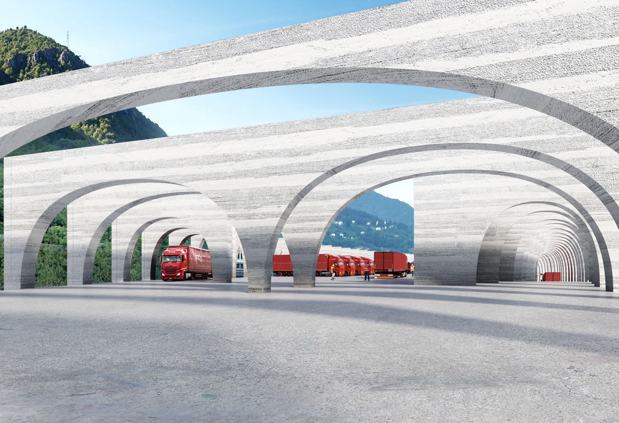 San pellegrino Flagship Factory: Parking area