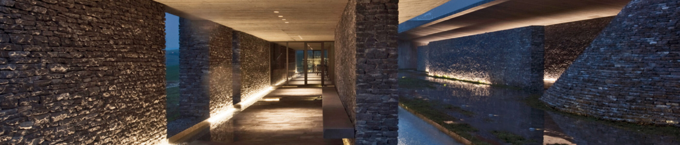 The lighting that delineates the passageways