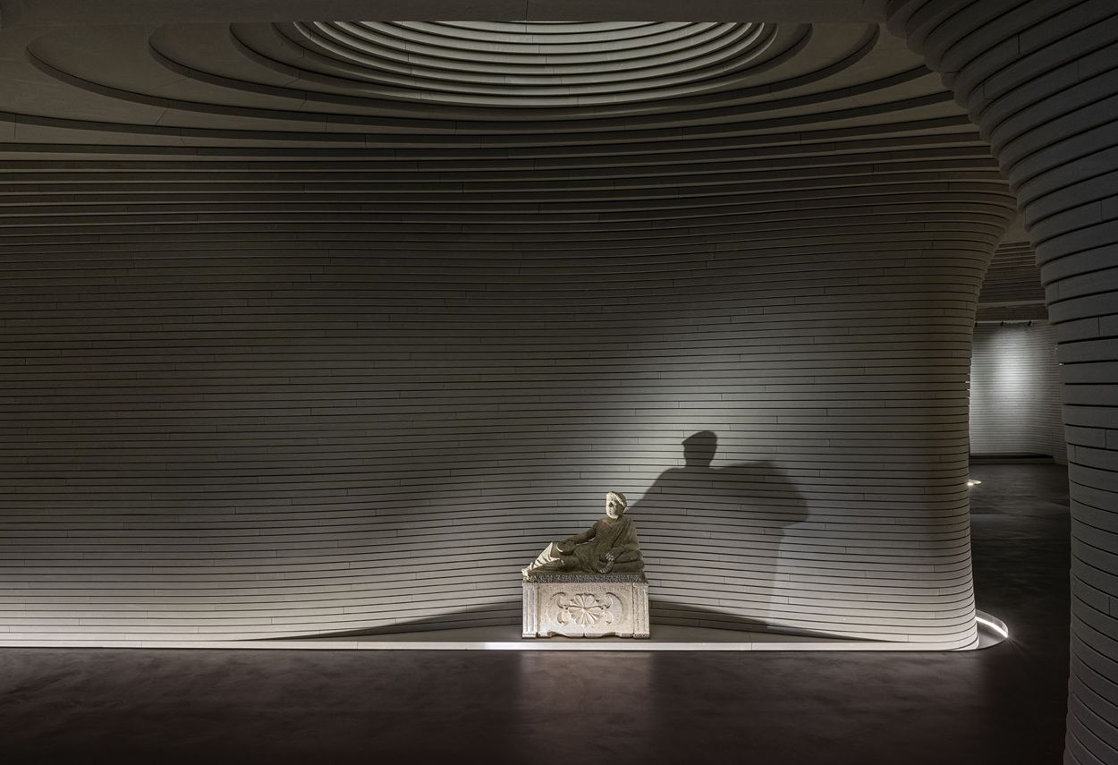 One of the illuminated works and the play of shadows