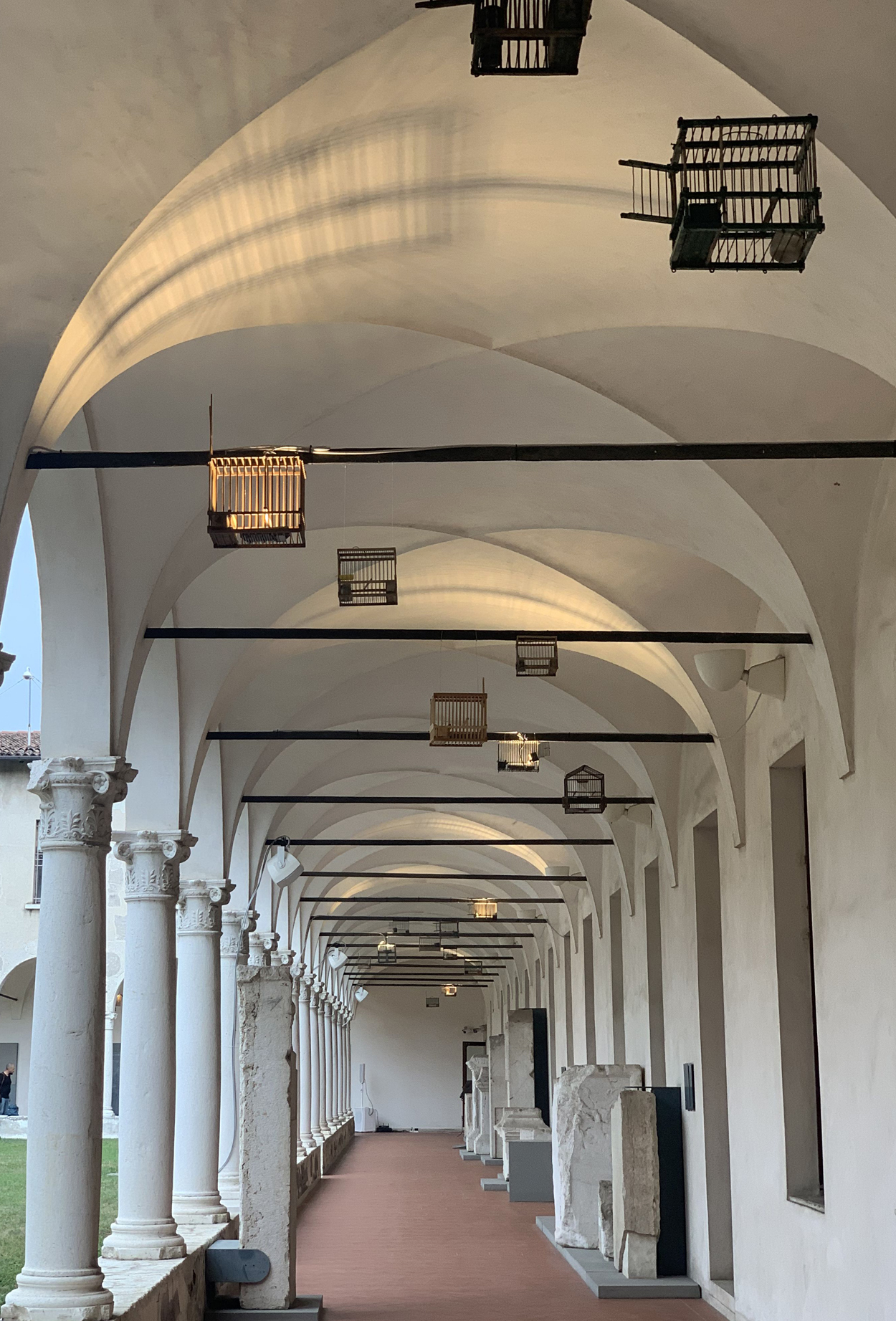 The lighting of the vaults of the cloister of the Santa Giulia museum in Brescia.