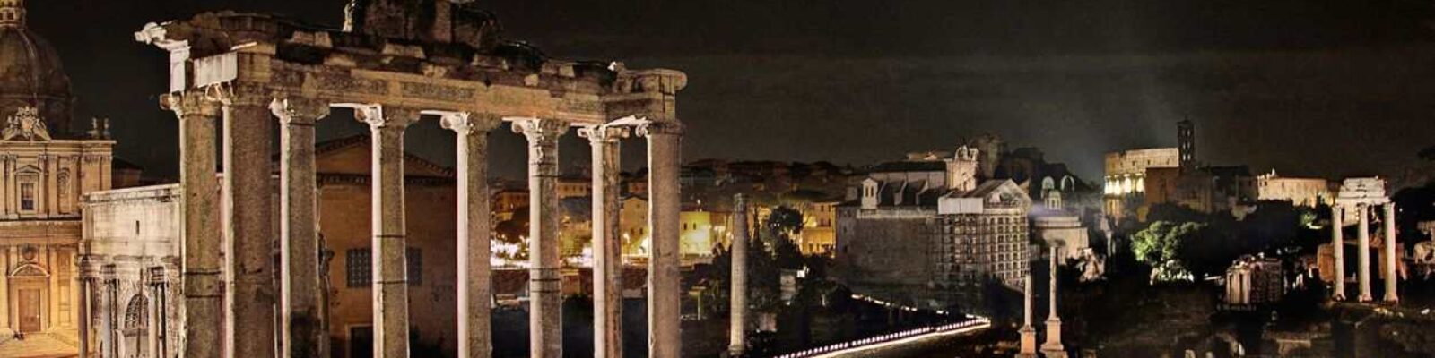 Rome Imperial Forums illuminazione notturna - illuminazione musei