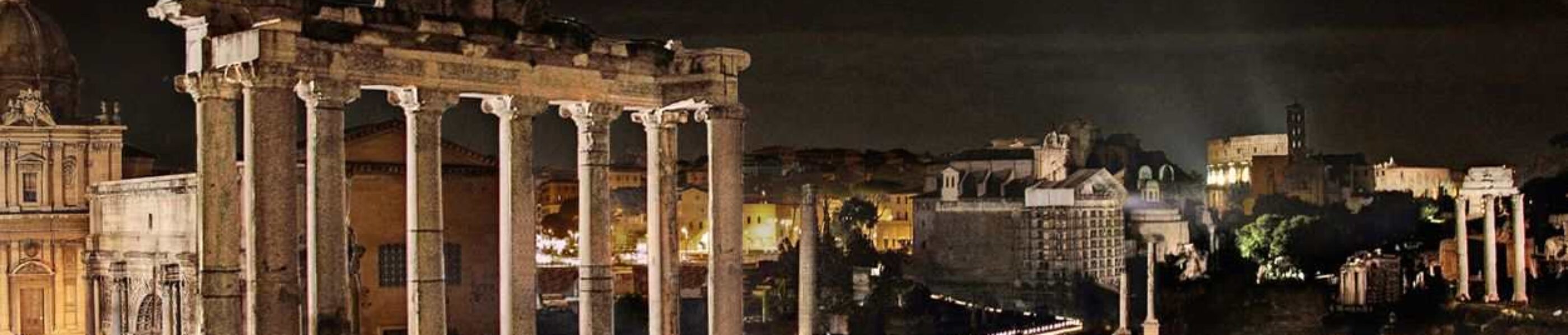 Rome Imperial Forums illuminazione notturna - illuminazione musei