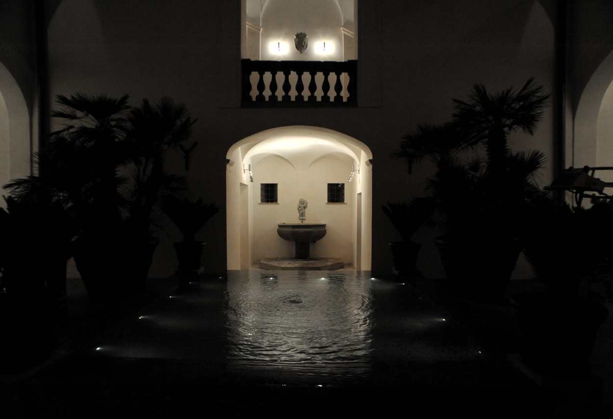 Palazzo Branciforte fontana esterna - illuminazione architetturale