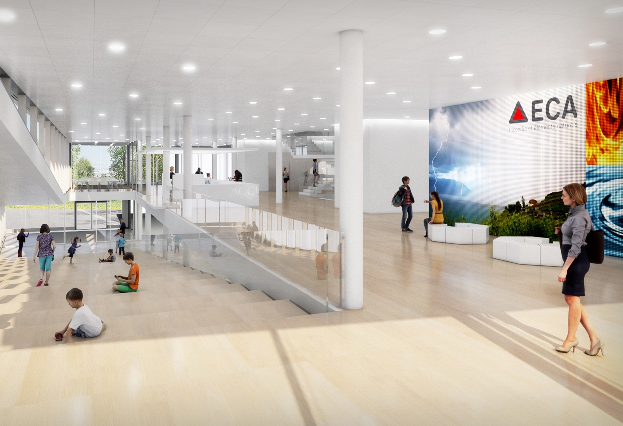 ECA Headquarters scalinata - illuminazione ufficio