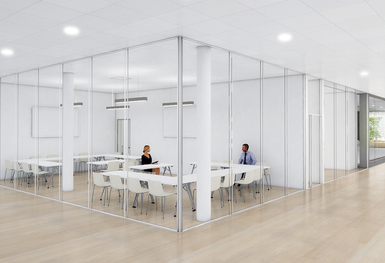 ECA Headquarters stanze con vetrate - illuminazione ufficio