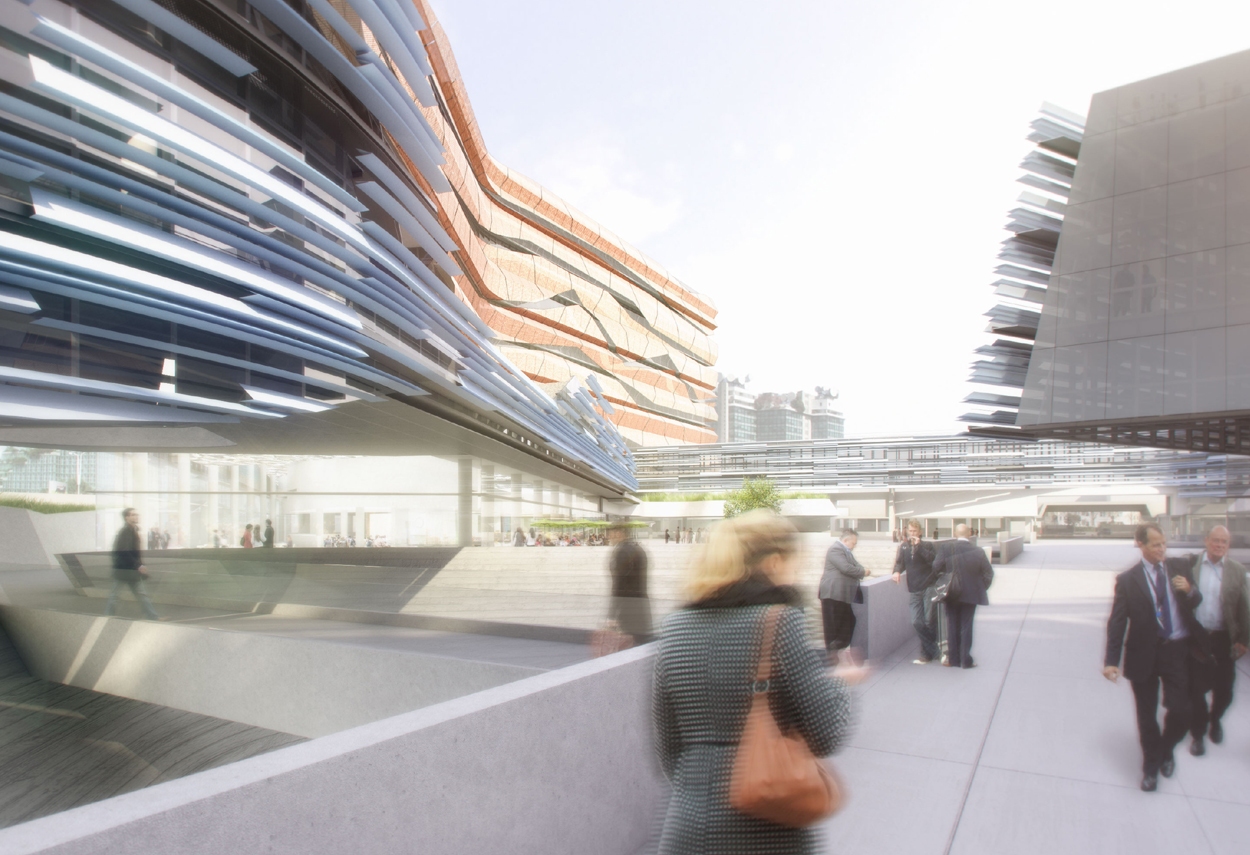 Rendering della piazza di ENI