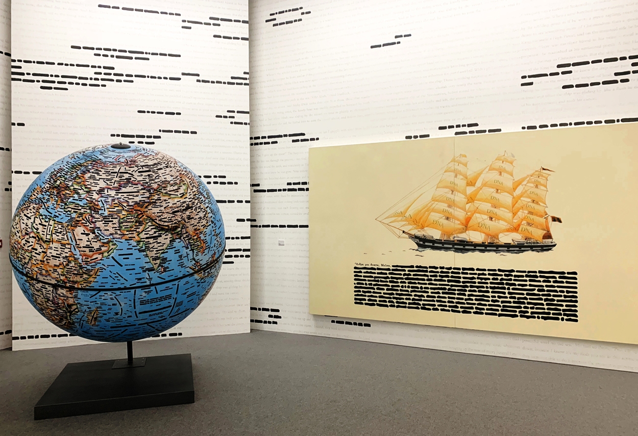Alcune opere della Mostra Isgrò con l'illuminazione adottata
