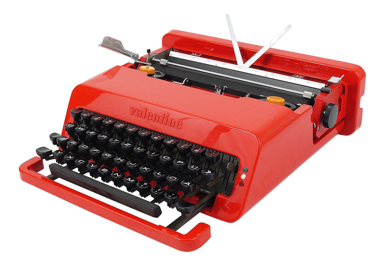 La macchina da scrivere Valentine di colore rosso